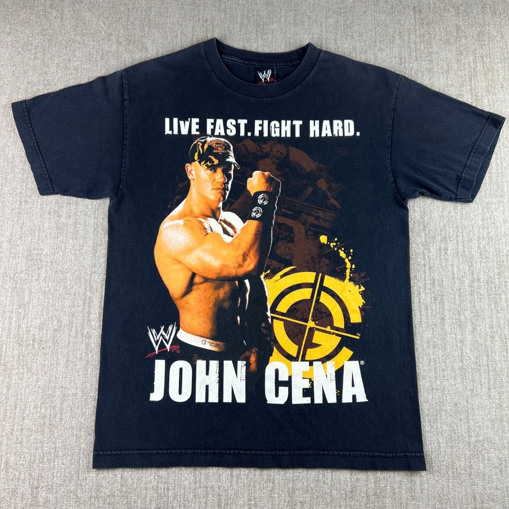 WWE John Cena Graphic T-Shirt Mens Medium Black Vintage 2007 Fifth Sun Wrestling